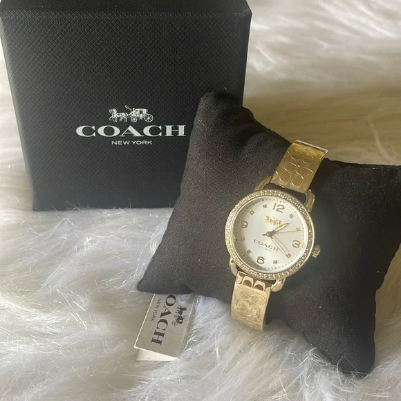 Coach Delancey Gold Tone Stainless St. Swarovski Crystal Women's Watch - Picture 1 of 5